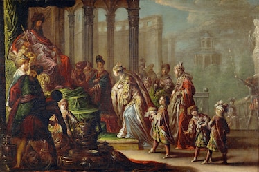 the Queen of Sheba visiting Solomon