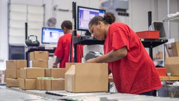 Fast fulfillment assembly line managed at UPS distribution facility