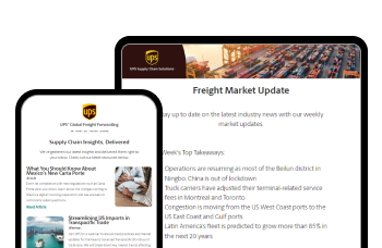 Insights Delivered and Market Update emails on a mobile device